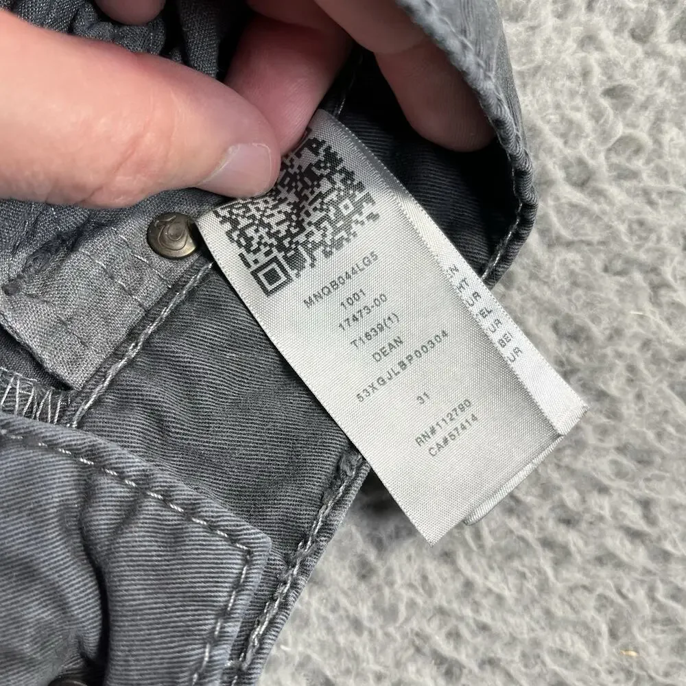 True Religion Dean Slim Relaxed Geo Quilted Pants Grey 32x32 READ